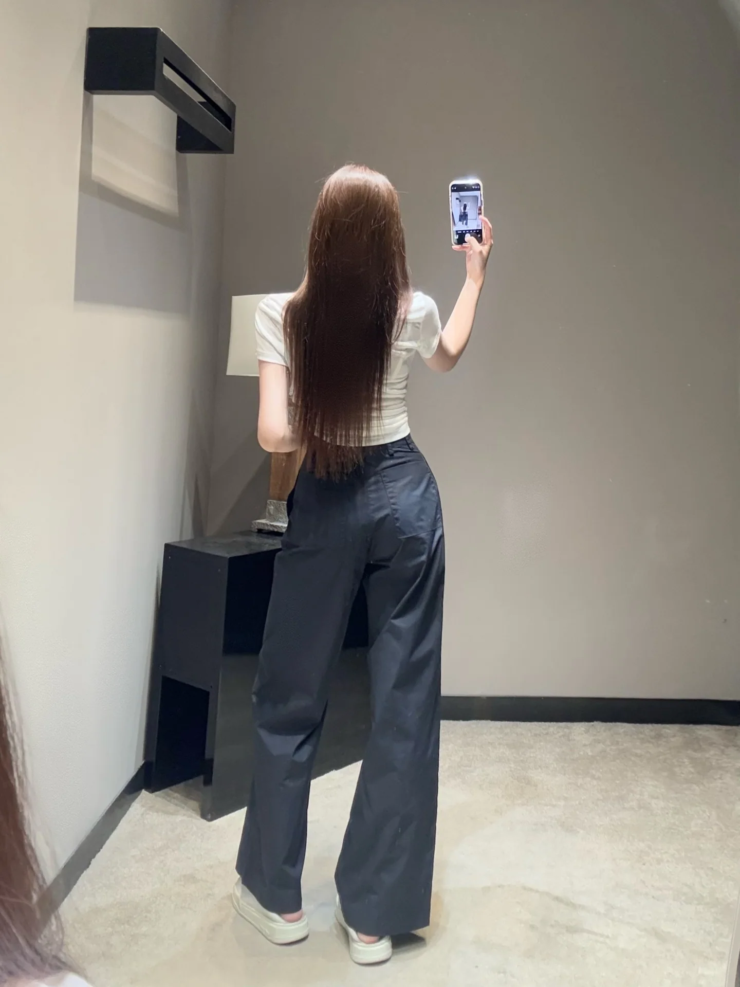샤넬 더블 C 메탈 버클 네이비 여성 바지 상세 이미지 6