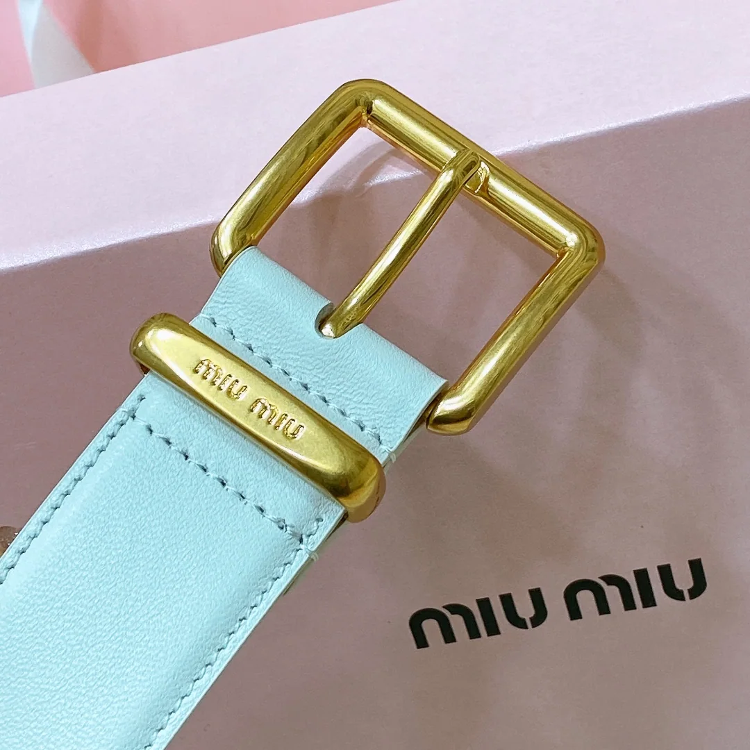 미우미우 메탈 버클 소가죽 벨트 상세 이미지 3