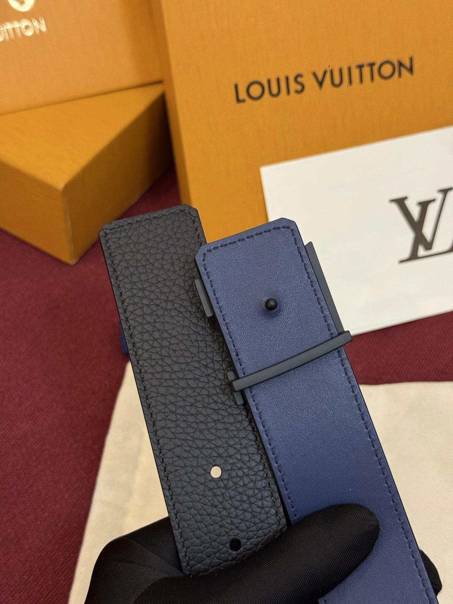 루이비통 다미에 LV 리버시블 벨트 상세 이미지 5