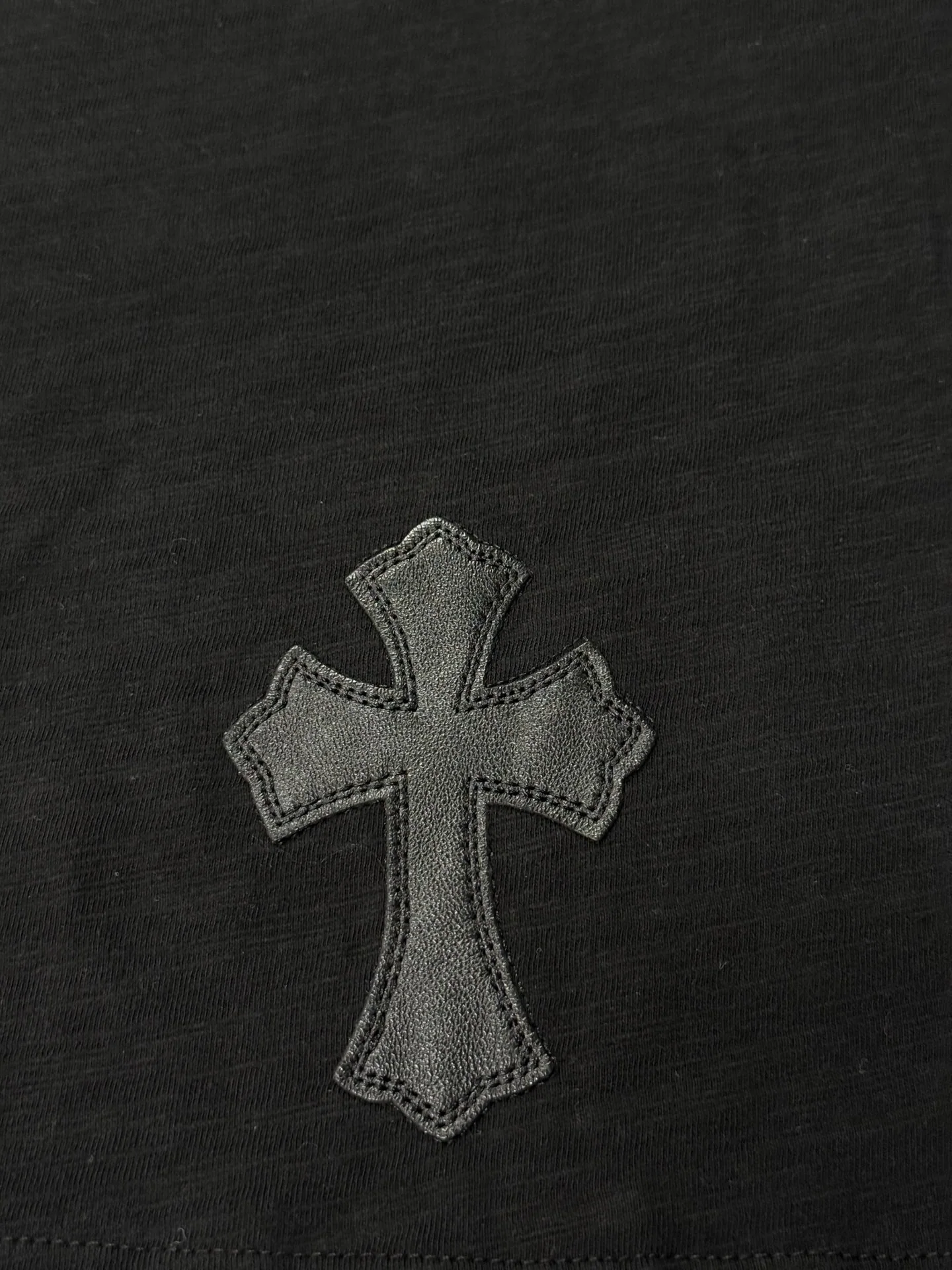 크롬하츠 슬라브 코튼 가죽 트리밍 남성 반팔 상세 이미지 5