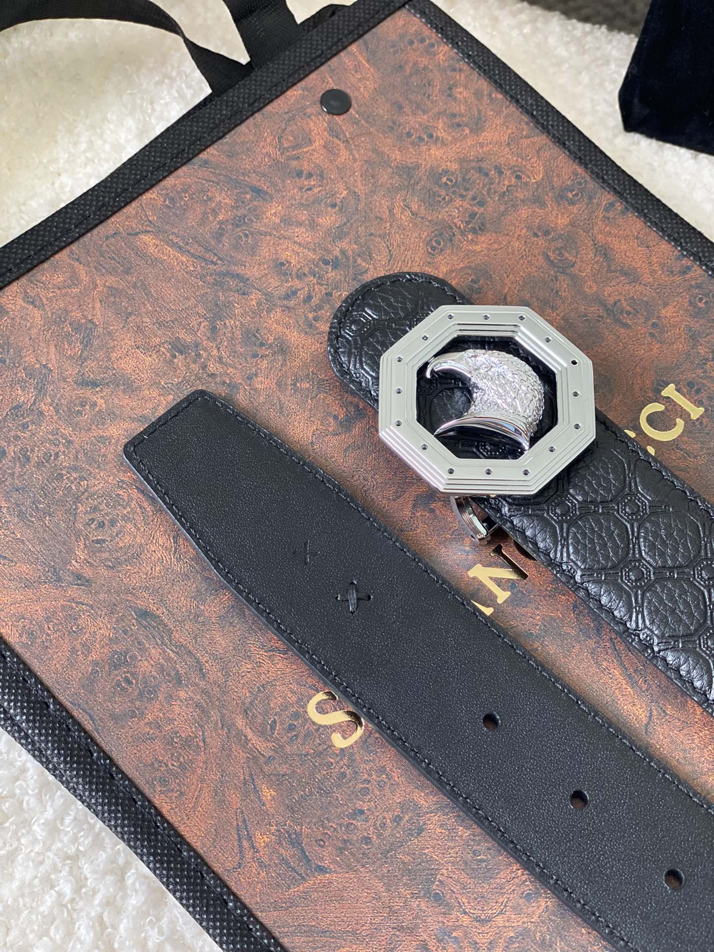 스테파노리치 독수리 버클 소가죽 벨트 상세 이미지 7