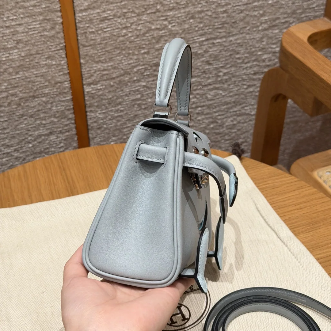 에르메스 켈리 돌백 블루 글레이셔 실버 하드웨어 가방 상세 이미지 3