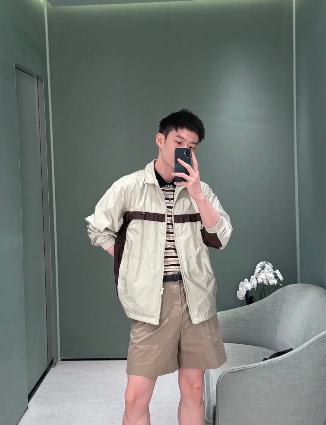 프라다 컬러 블록 나일론 여성 자켓 상세 이미지 8