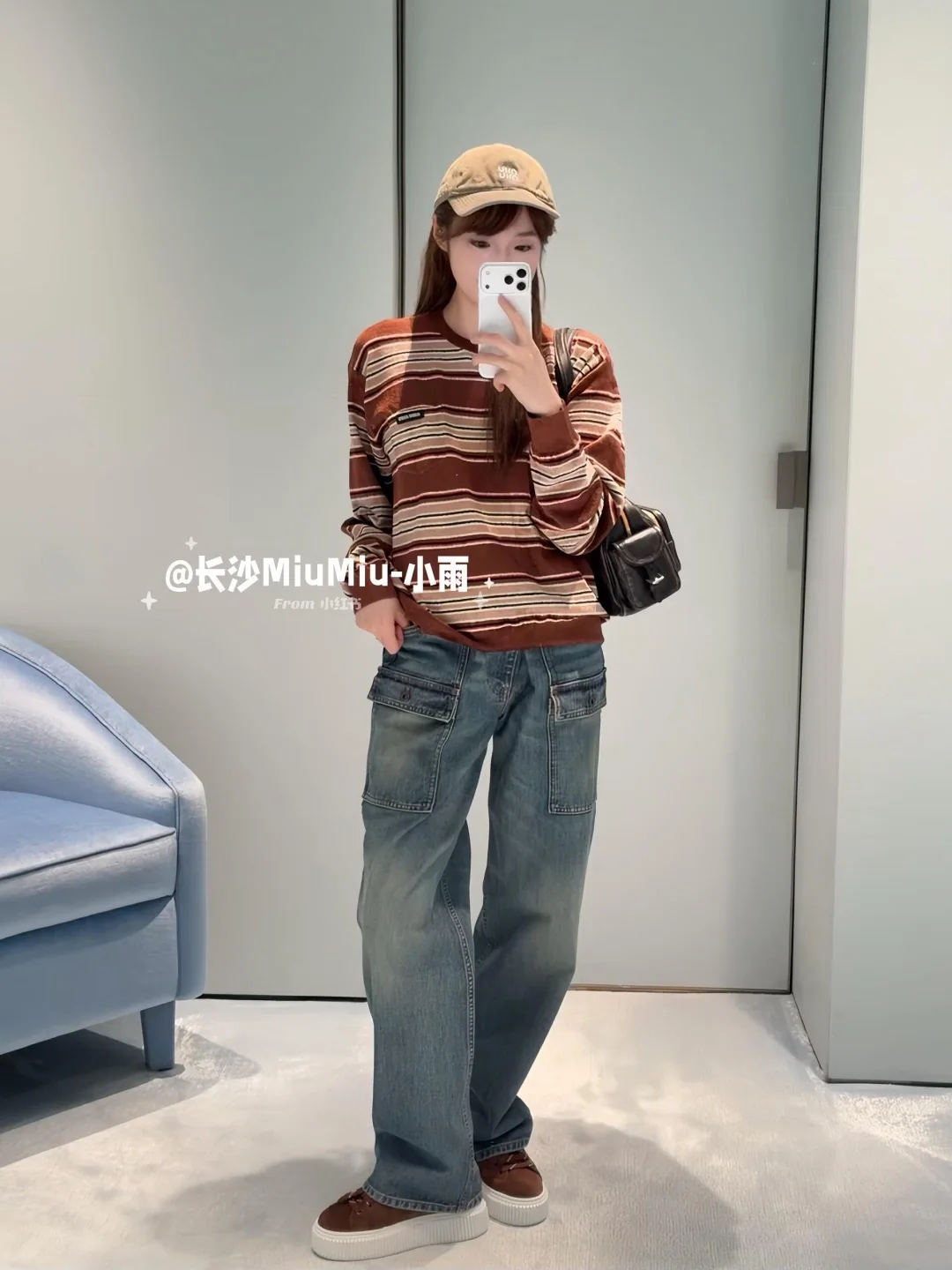 미우미우 레트로 멀티포켓 카고 청바지 114908