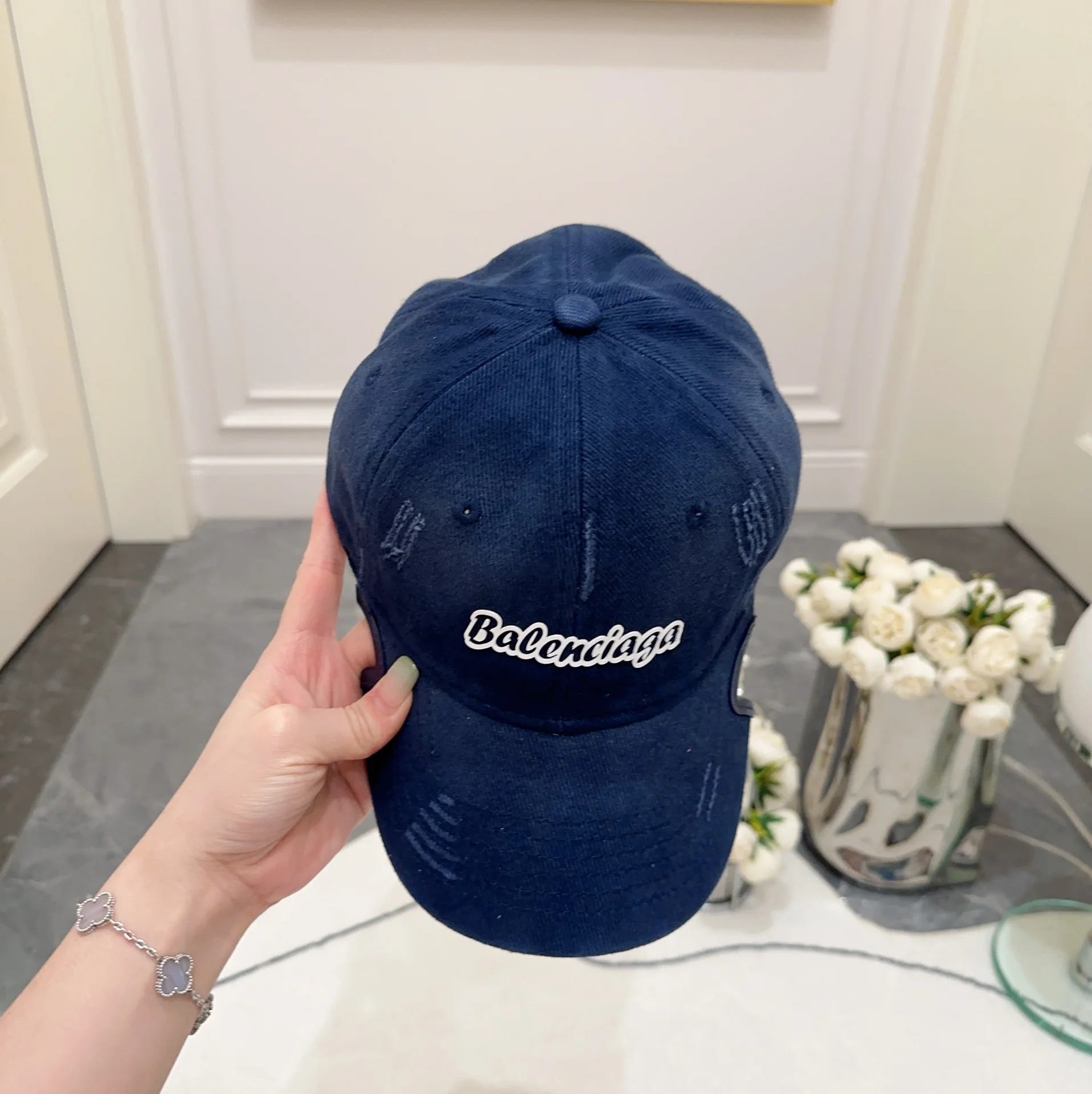 발렌시아가 컷아웃 타이다이 베이스볼 모자 상세 이미지 5