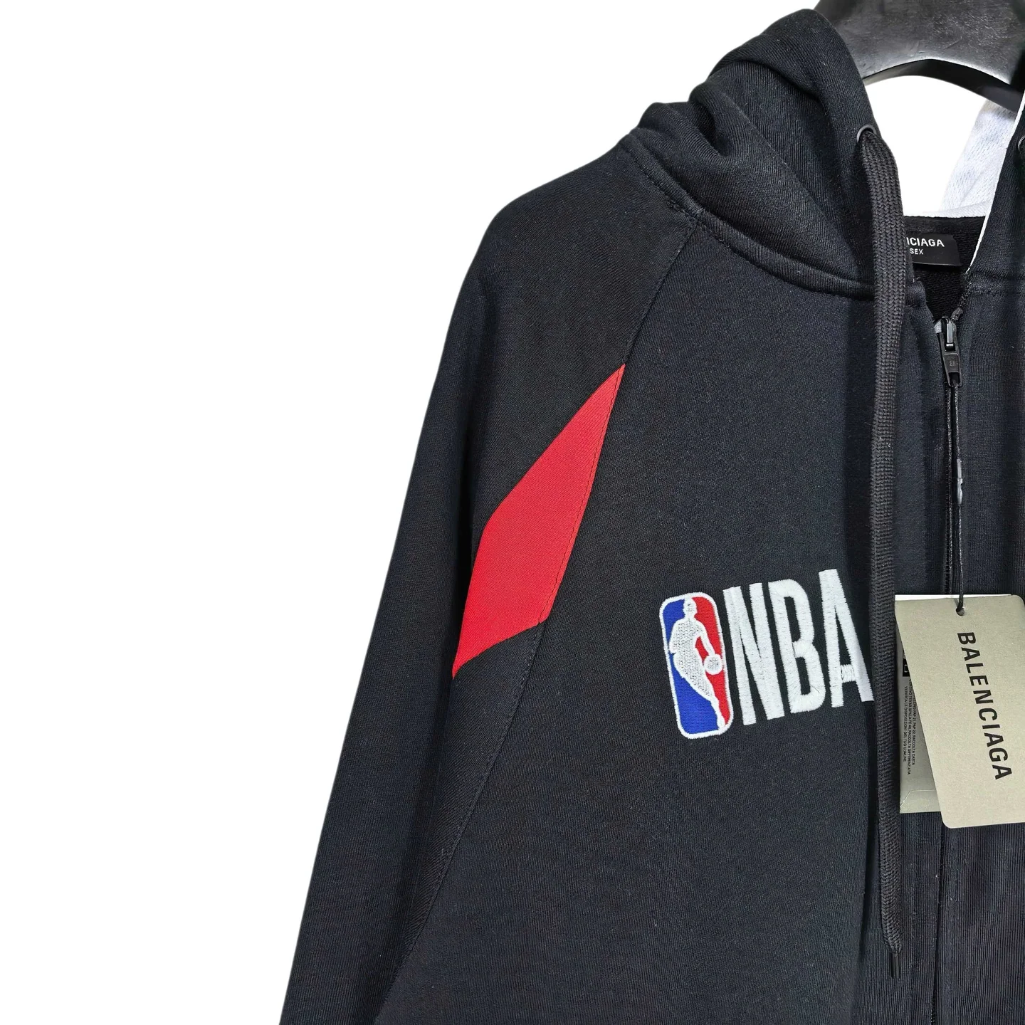발렌시아가 NBA 콜라보 오버사이즈 지퍼 남성 후드 상세 이미지 6