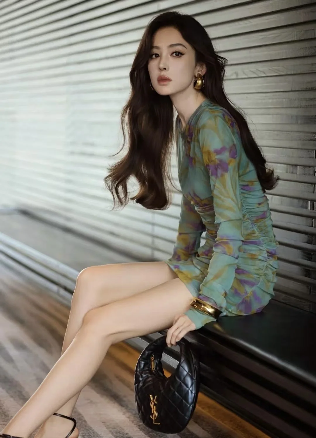생로랑 레트로 기하학 타원형 이어클립 귀걸이 상세 이미지 2