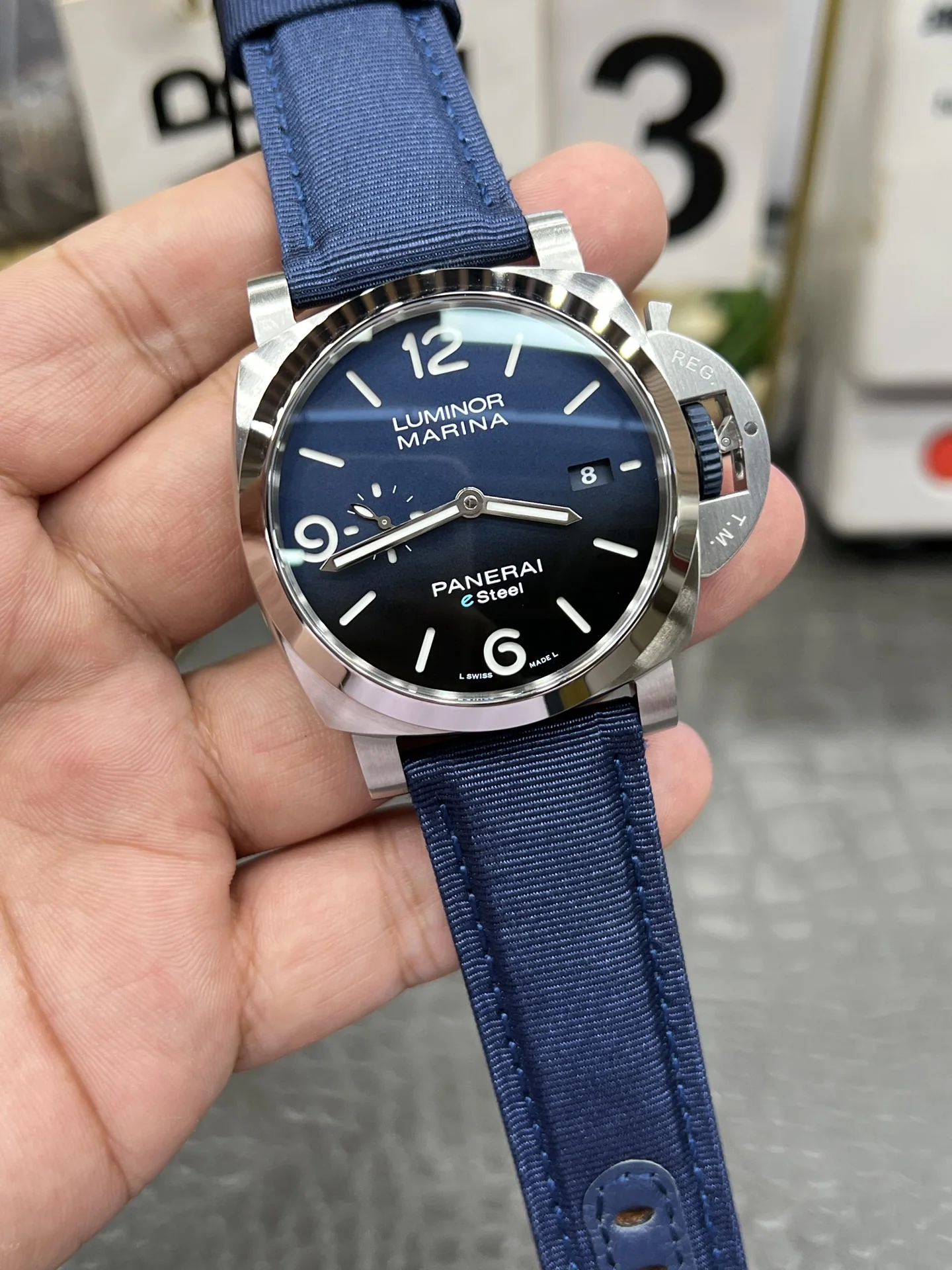 파네라이 PAM1157 블루 다이얼 자동 VS 공장 레플리카 43762 Panerai 상세 이미지 2