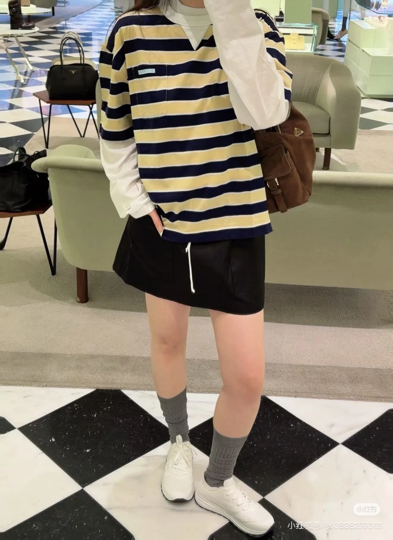 프라다 스트라이프 여성 반팔 티셔츠 2026 SS 상세 이미지 1