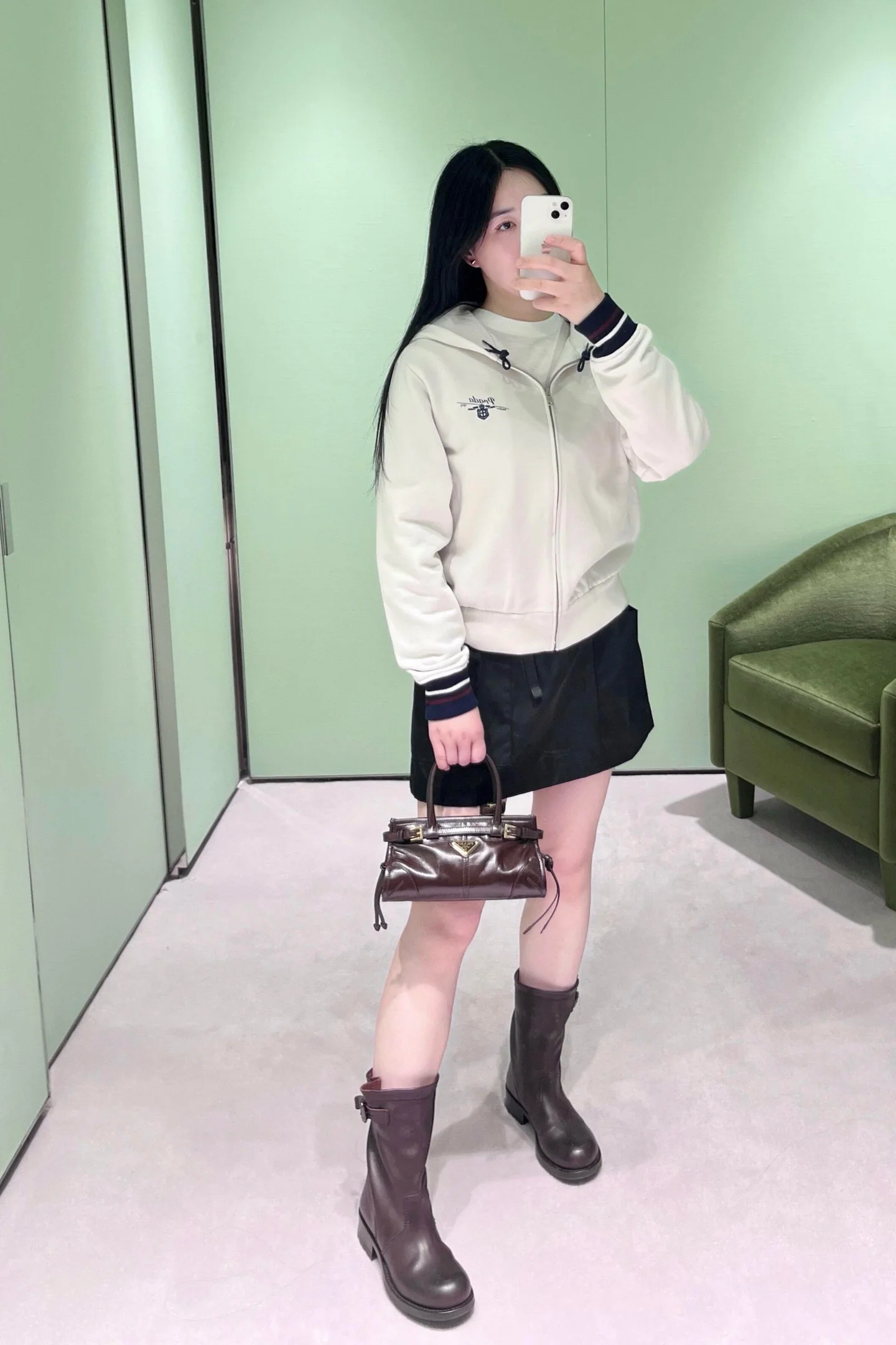 프라다 레터 프린트 후드 집업 스웨트 자켓 146569