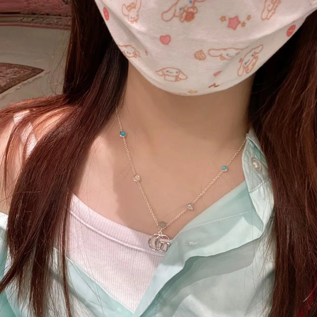 구찌 인터로킹 더블 G 컬러풀 스털링 실버 목걸이 상세 이미지 3