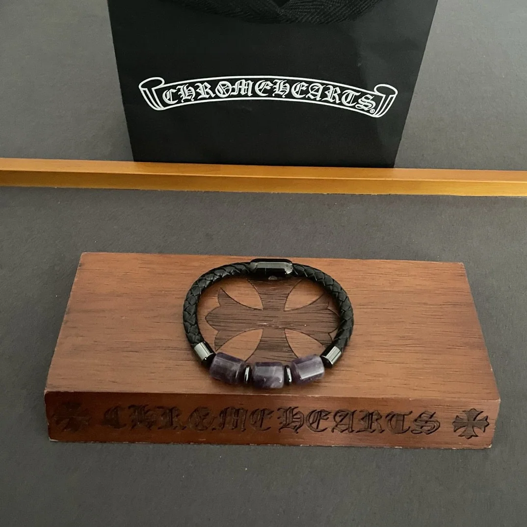 크롬하츠 내추럴스톤 가죽 로프 팔찌 상세 이미지 7