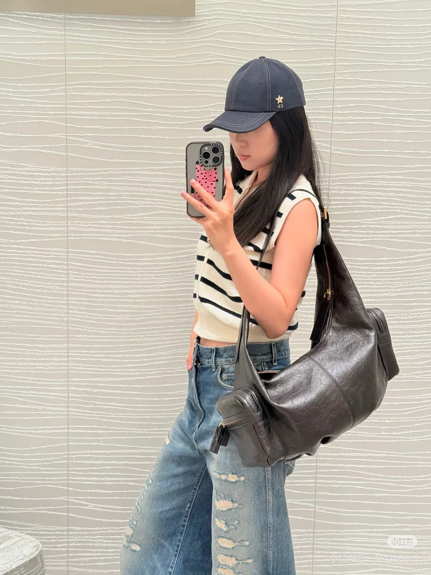 디올 다미지 가공 와이드 레그 데님 바지 25 SS 상세 이미지 4
