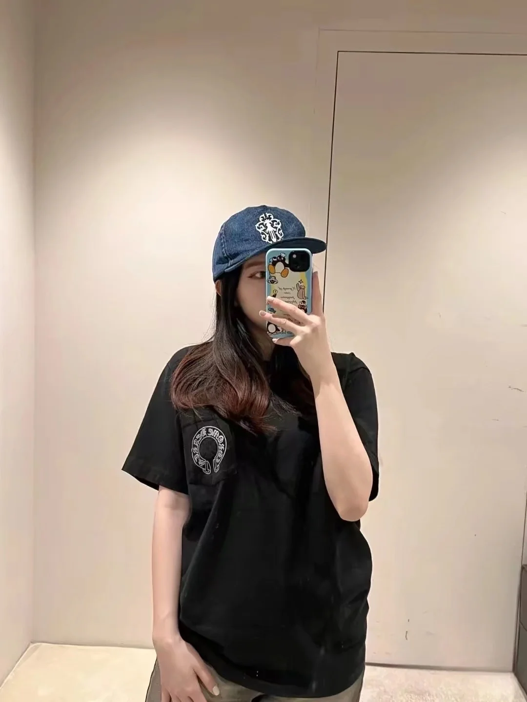 크롬하츠 글리터 말굽 무늬 유니섹스 반팔 티셔츠 상세 이미지 4