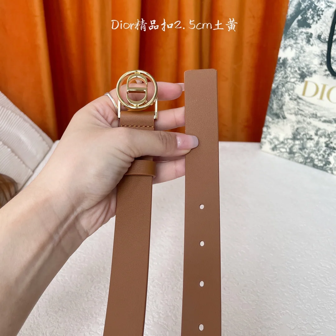 디올 골드 CD 버클 송아지가죽 벨트 상세 이미지 4