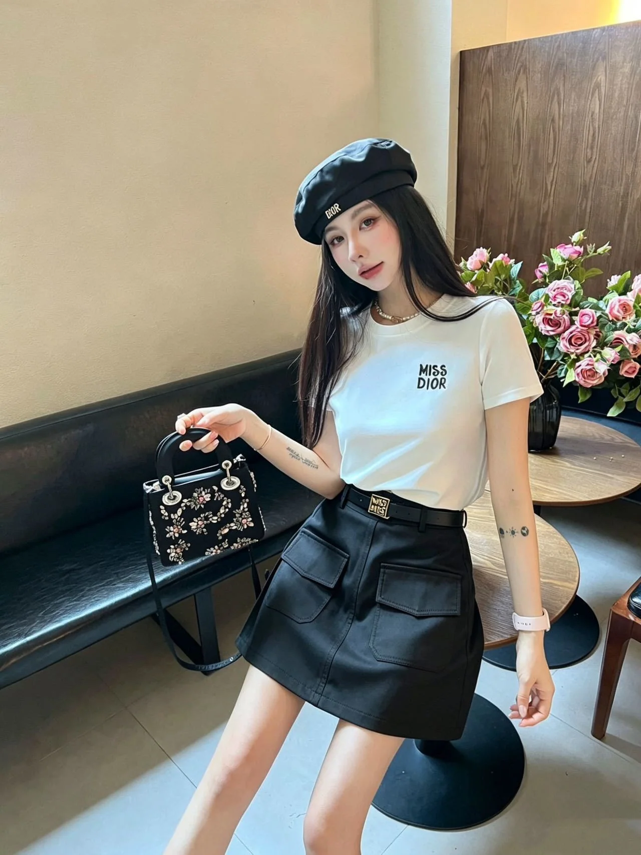 디올 라운드넥 여성 반팔 티셔츠 2026 SS 상세 이미지 2