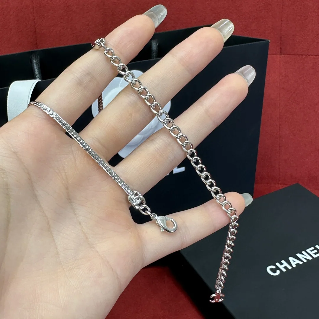 샤넬 스네이크본 체인 더블 C 목걸이 상세 이미지 5