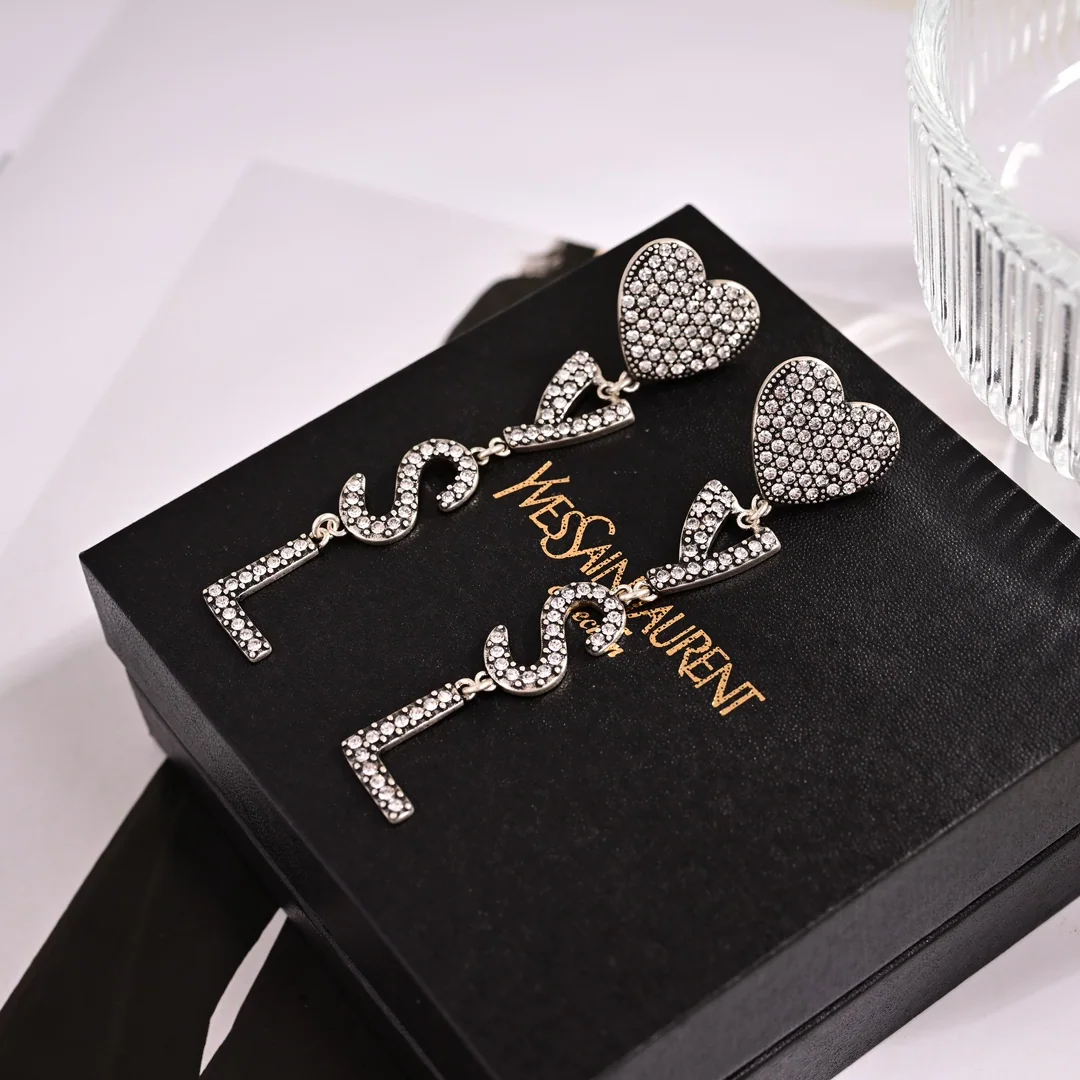 생로랑 황동 YSL 이브닝 귀걸이 상세 이미지 6