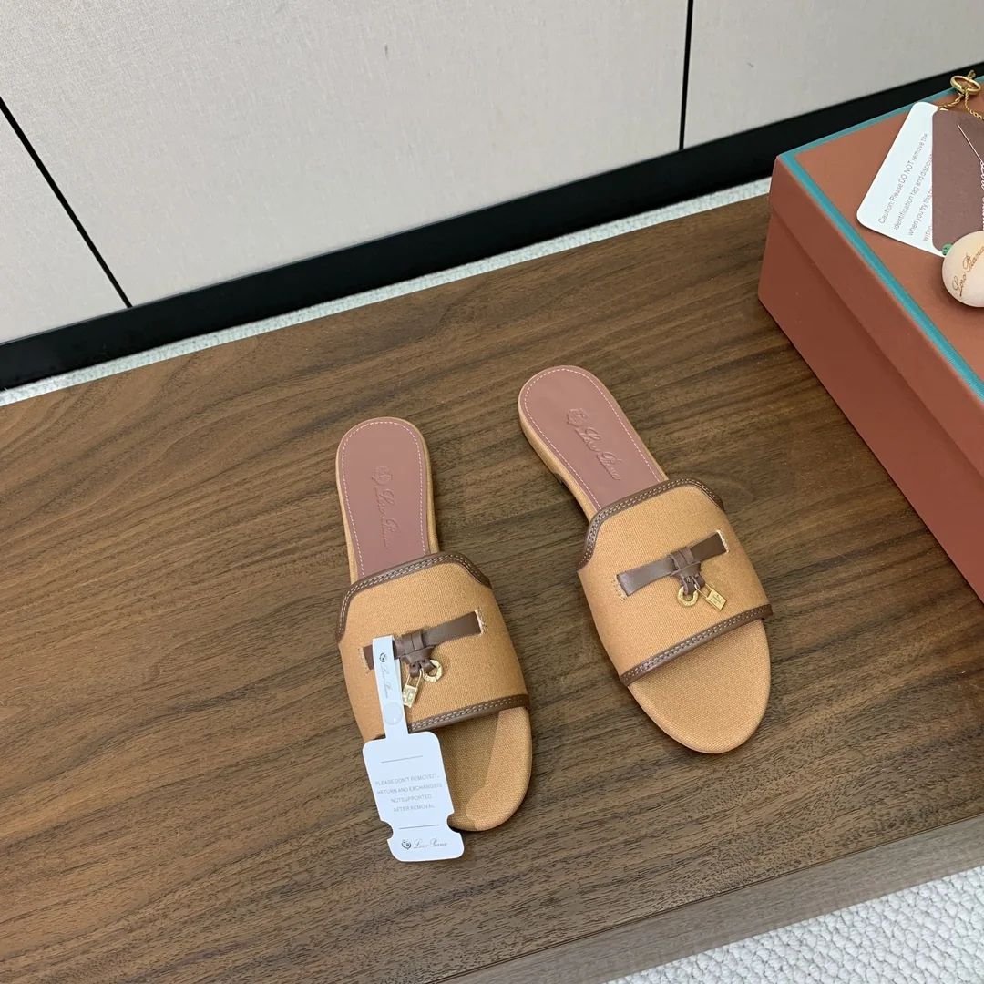 로로피아나 컬러 블록 플랫 샌들 상세 이미지 2