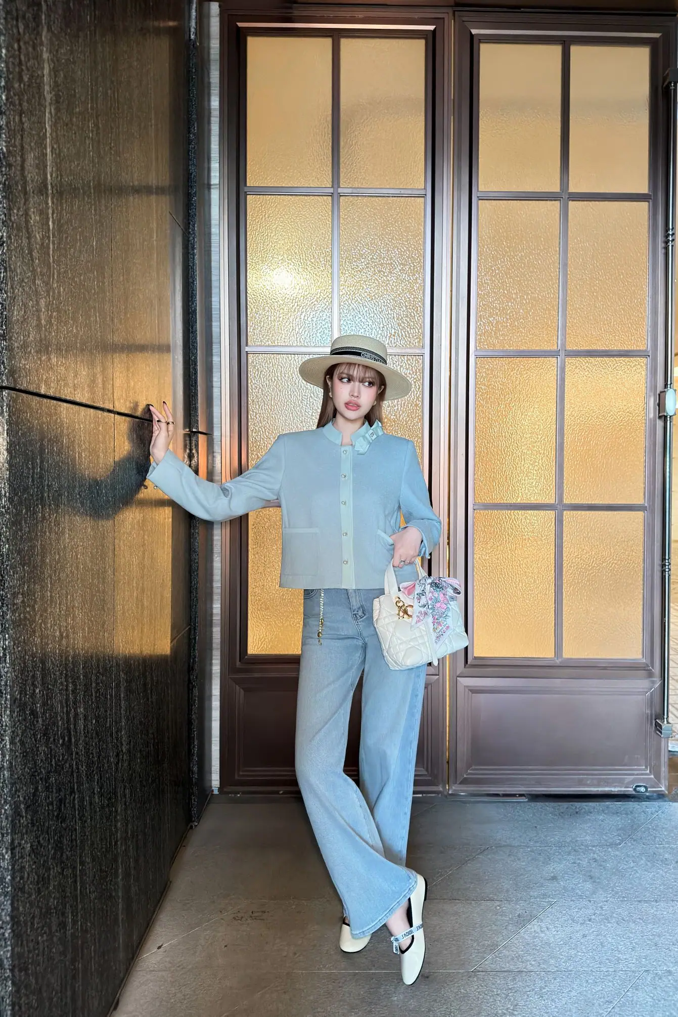 디올 보타이 리본 장식 울 드레스 자켓 상세 이미지 3