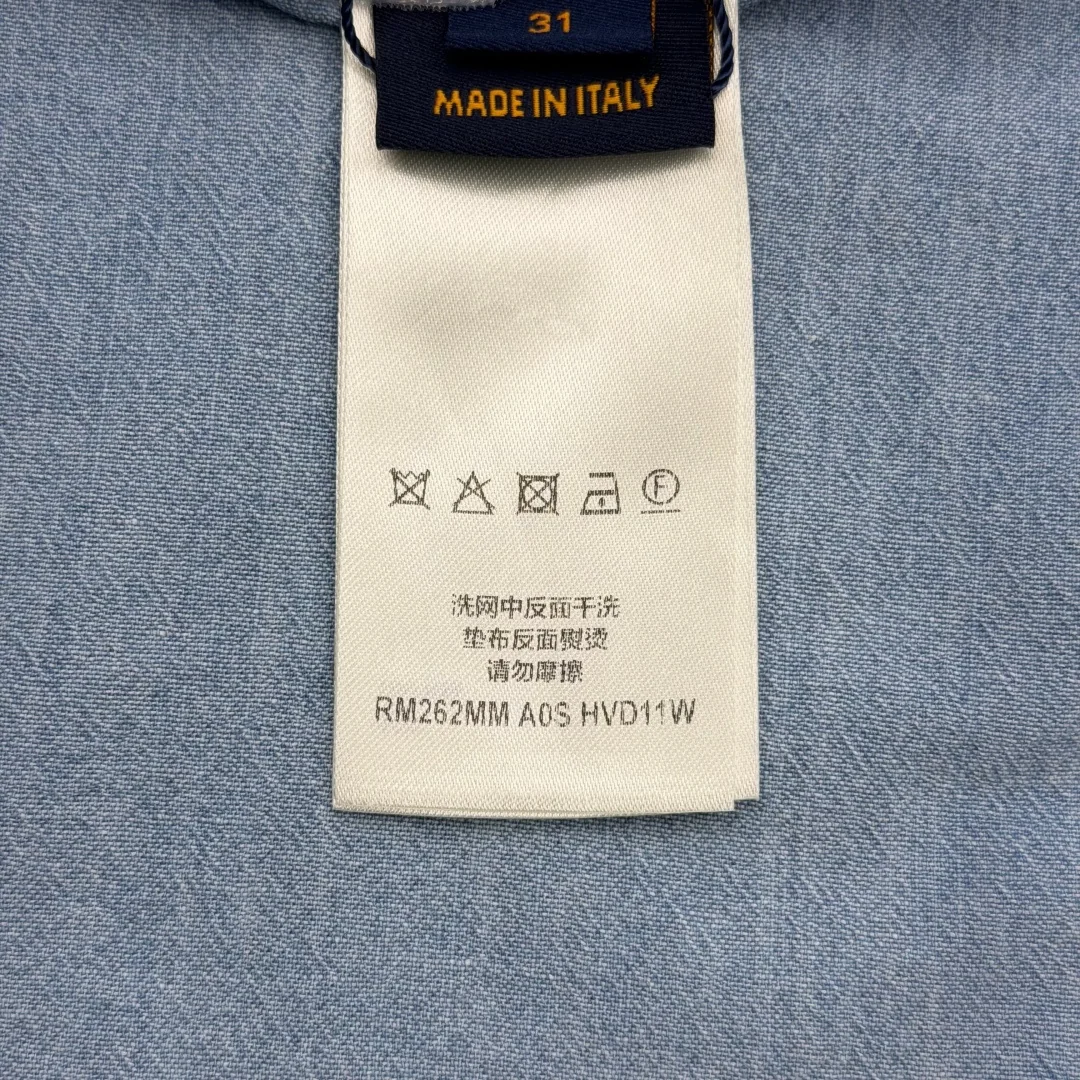 루이비통 LV 자수 샴브레이 남성 반바지 상세 이미지 9