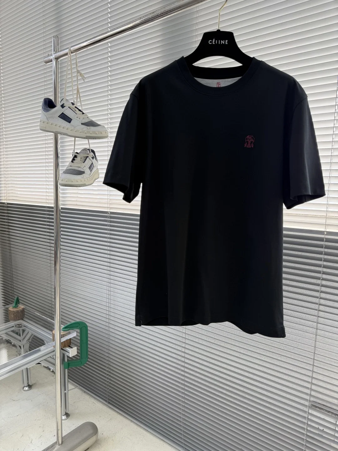 브루넬로쿠치넬리 코튼 실크 혼방 반팔 티셔츠 상세 이미지 1