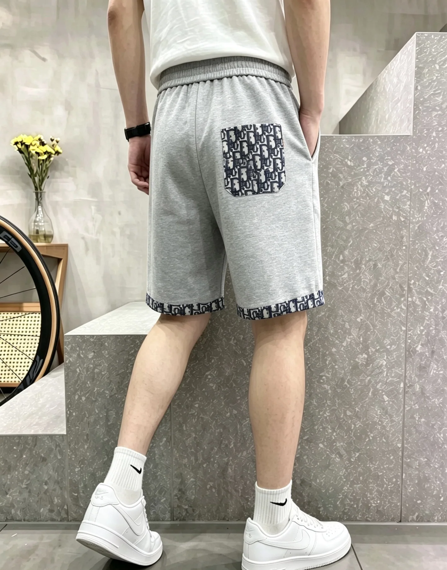 디올 남성 고급 코튼 반바지 상세 이미지 2