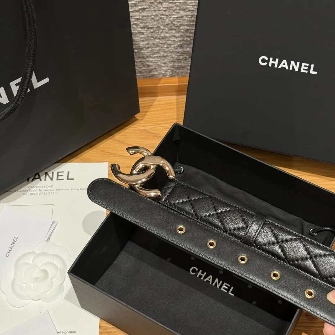 샤넬 램스킨 더블 C 메탈 로고 벨트 상세 이미지 5