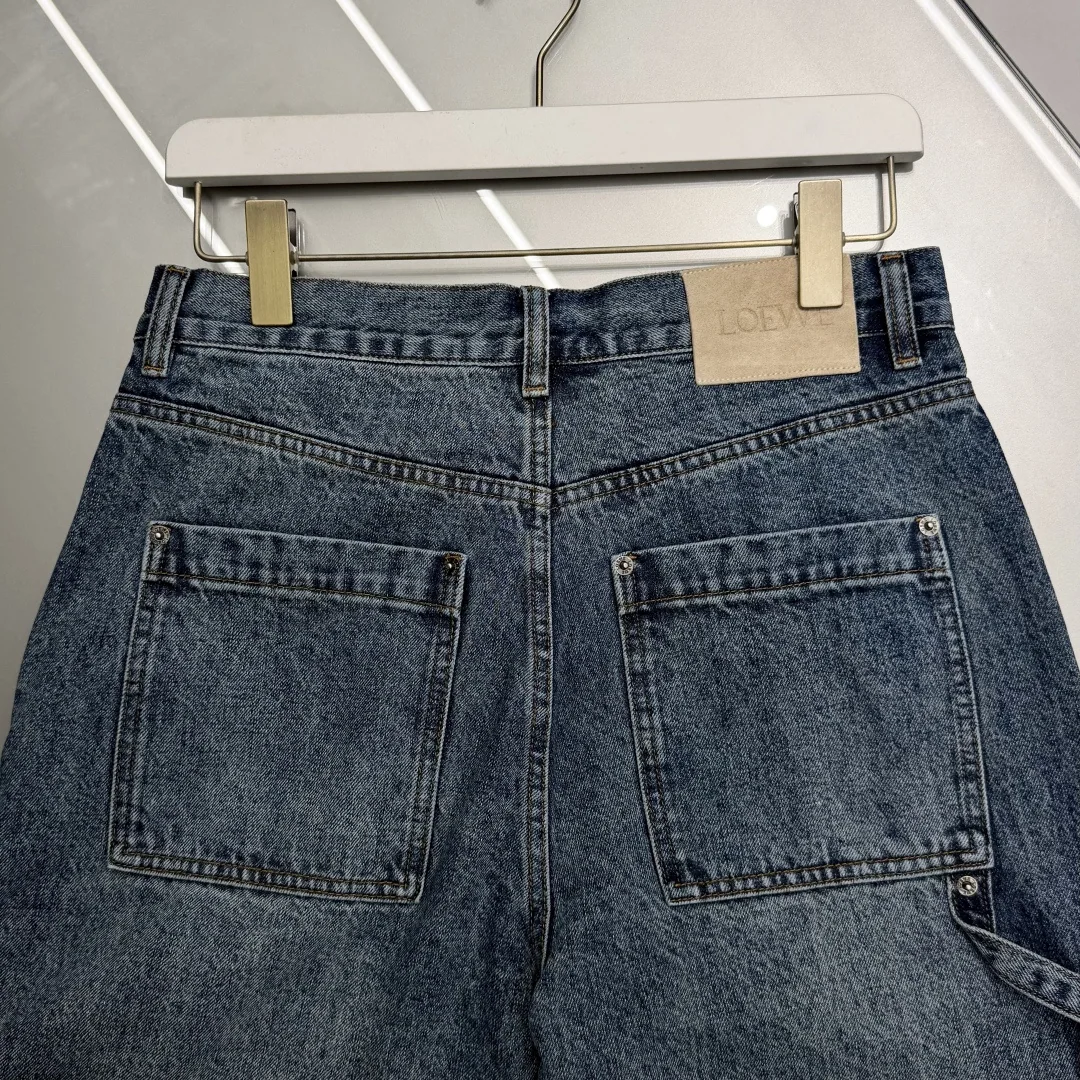 로에베 워시드 코튼 데님 남성 바지 상세 이미지 6