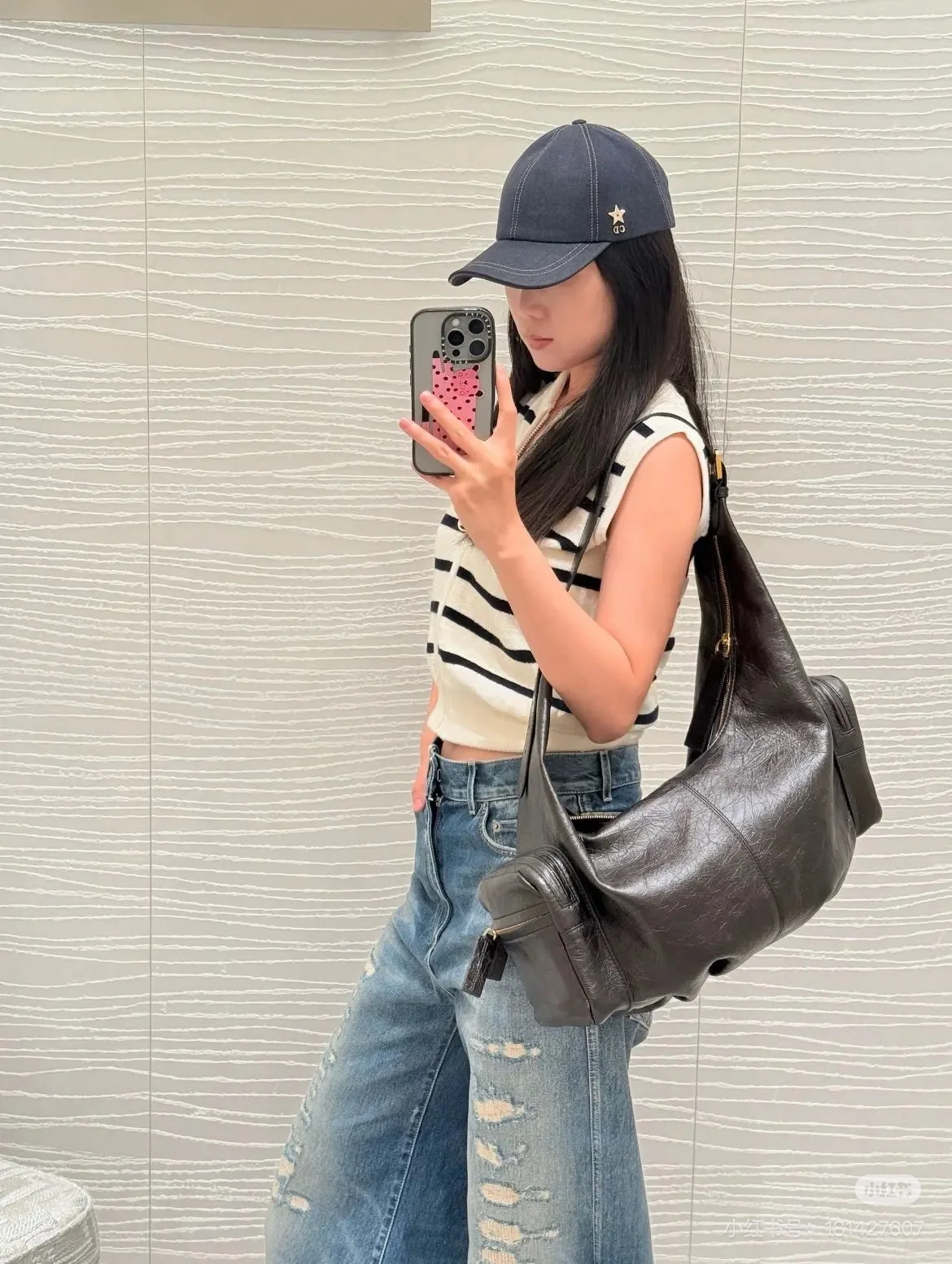 디올 스트라이프 로고 반팔 티셔츠 상세 이미지 3