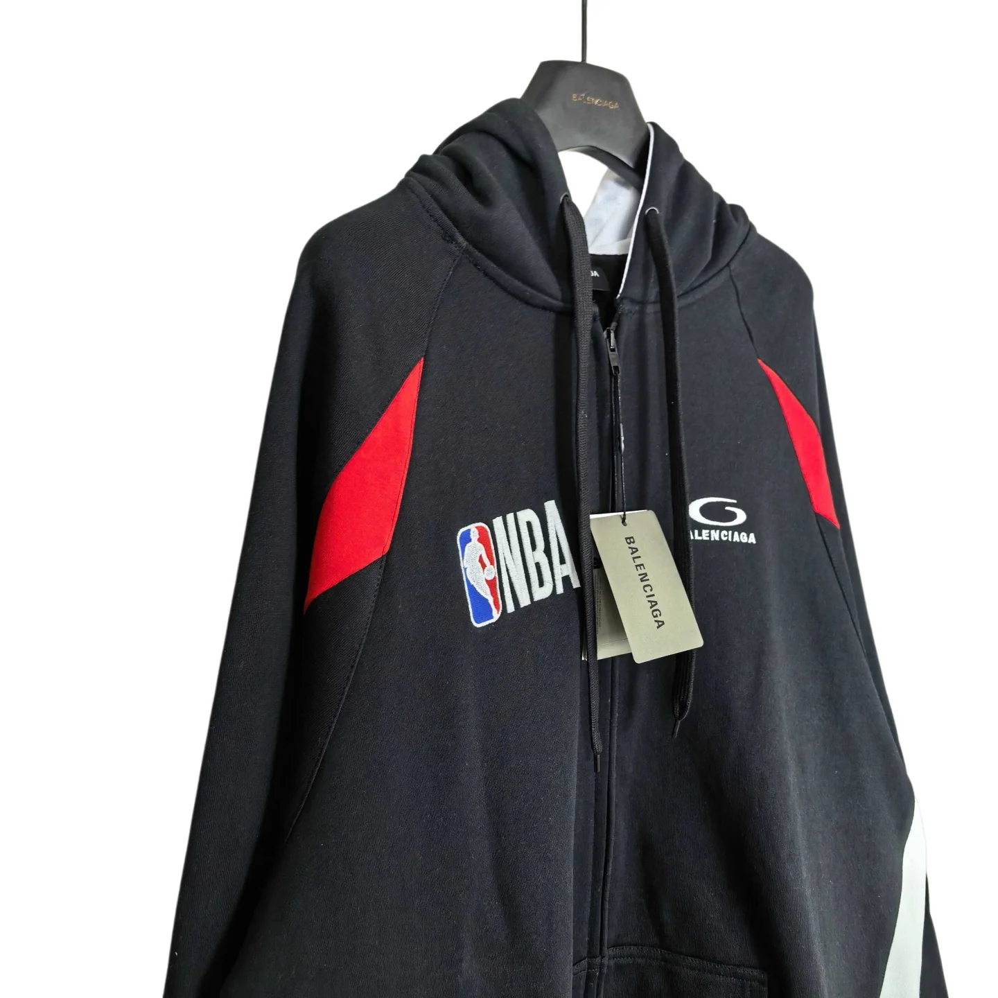 발렌시아가 NBA 콜라보 오버사이즈 지퍼 남성 후드 상세 이미지 9