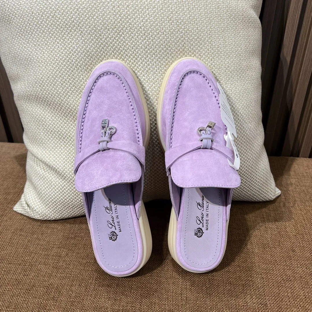 로로피아나 보라색 이탈리아 가죽 슬리퍼 9802 상세 이미지 1