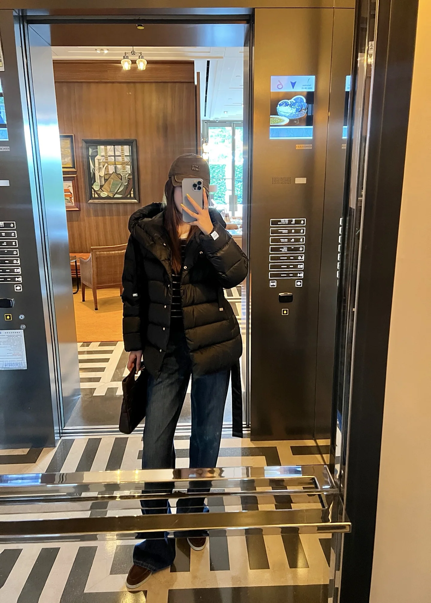 막스마라 후드 다운 벨티드 여성 패딩 155910