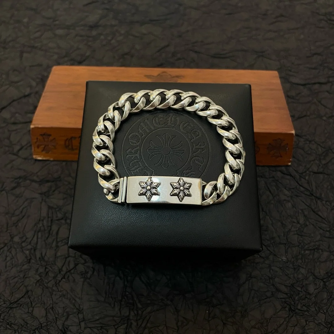 크롬하츠 레트로 케이블 니트 육각별 팔찌 상세 이미지 4