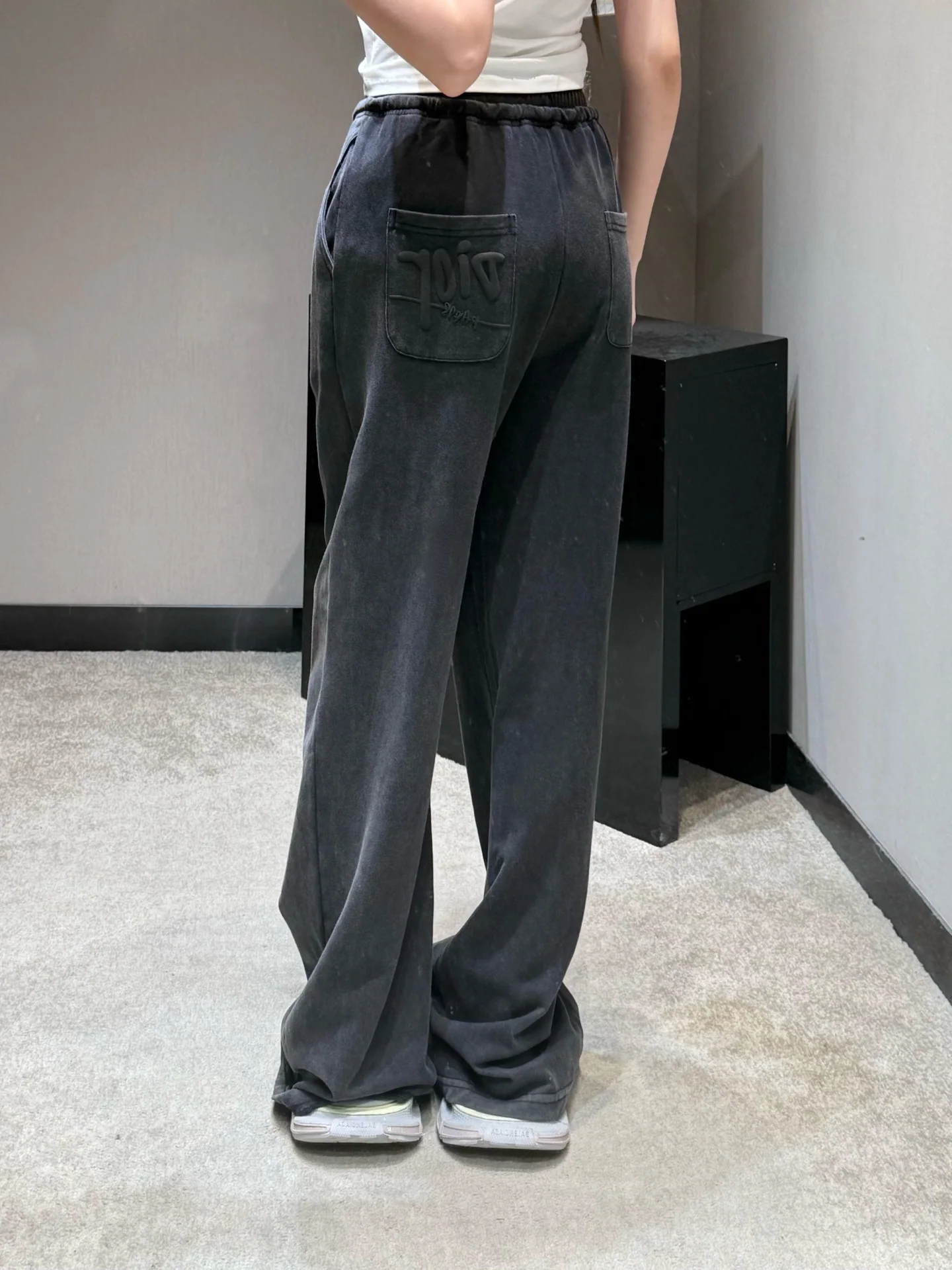디올 블루 와이드 레그 여성 바지 상세 이미지 3