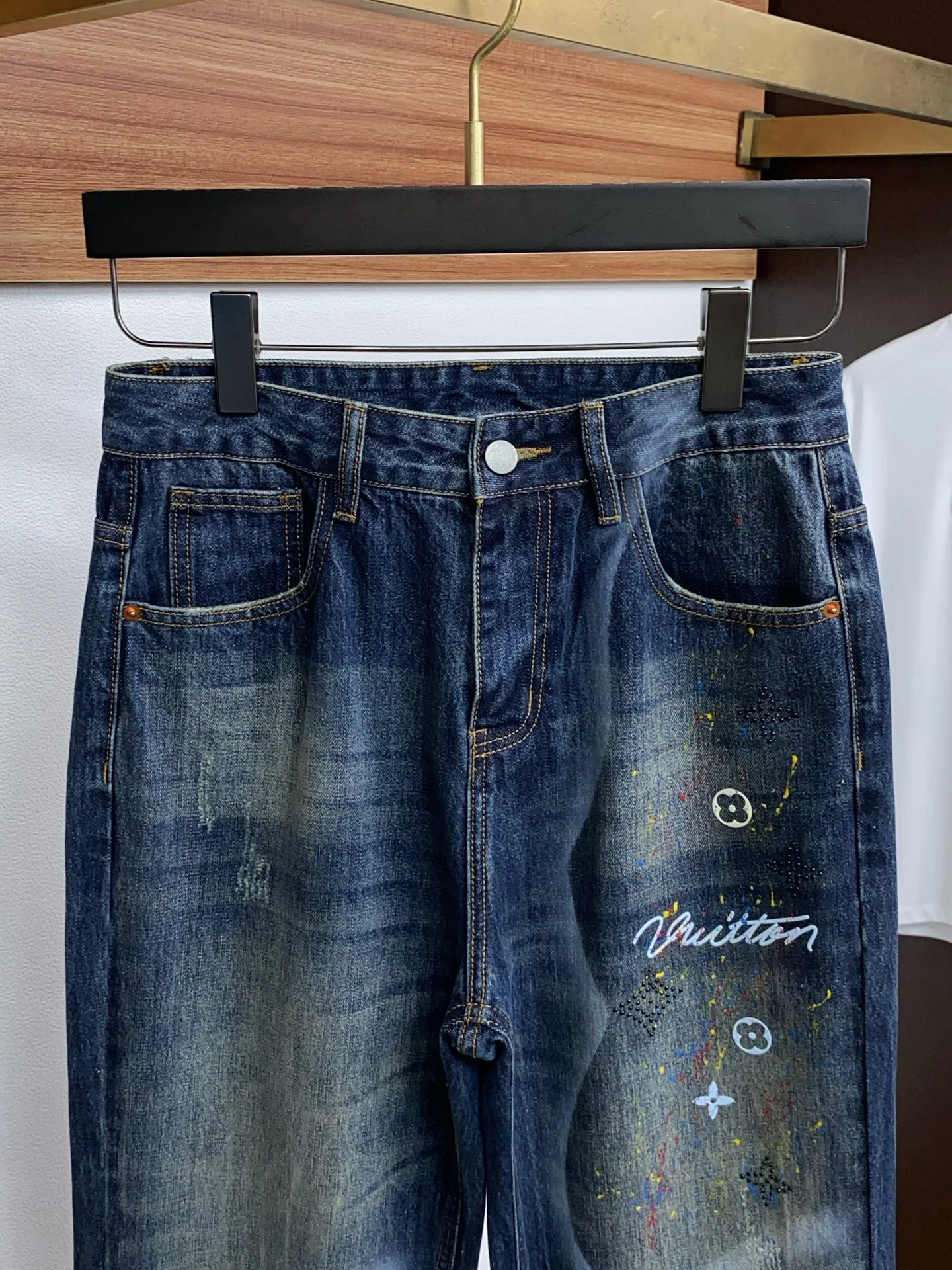 루이비통 스트레이트 레그 데님 남성 바지 상세 이미지 3