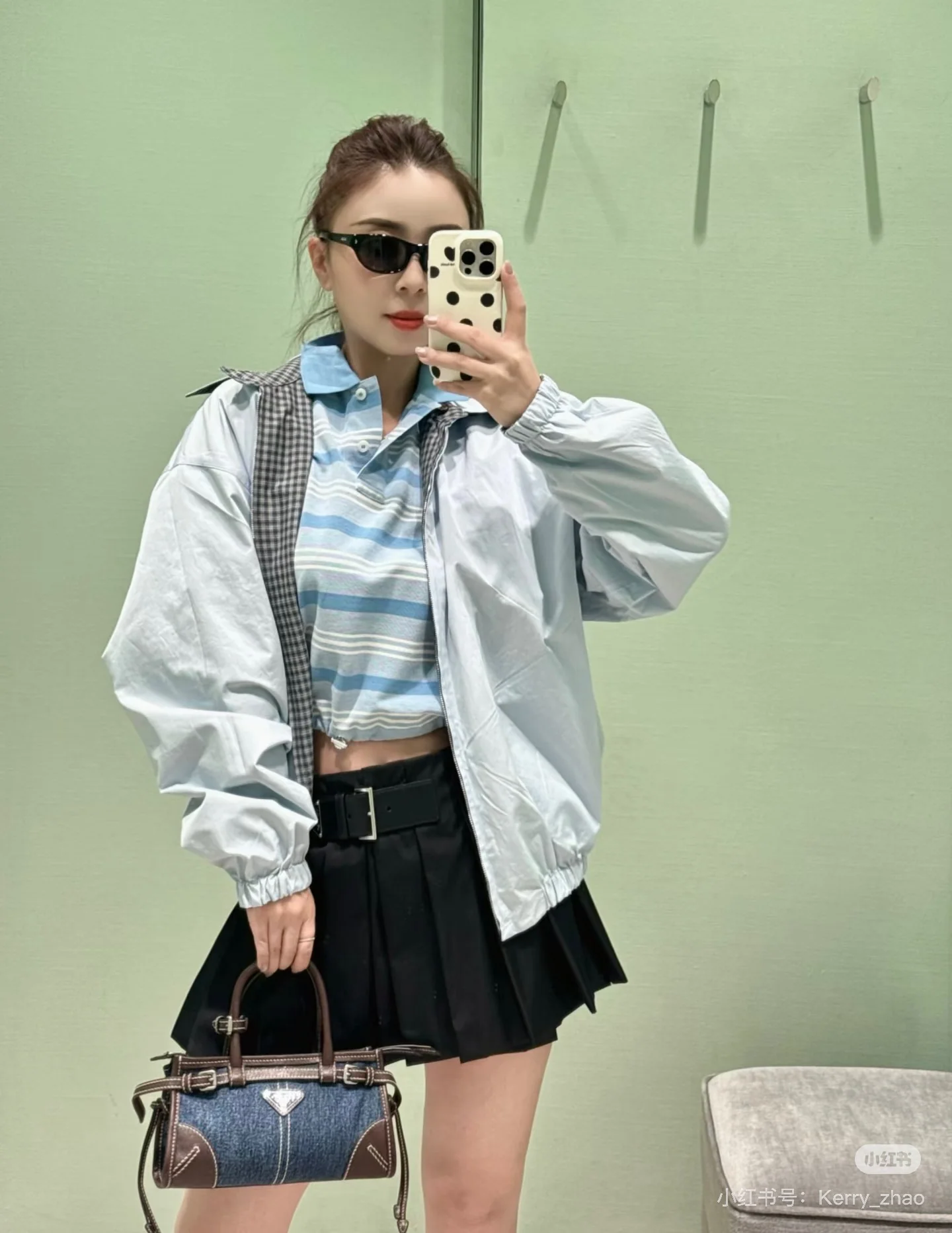 프라다 스트라이프 카라 반팔 티셔츠 상세 이미지 7