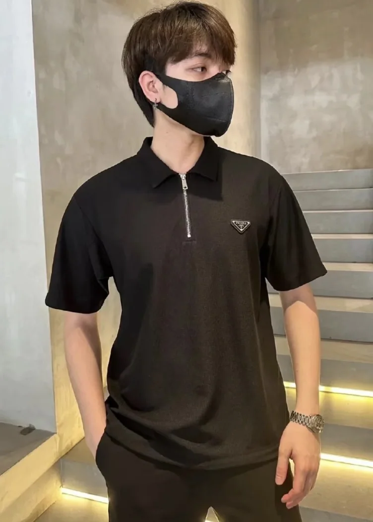 프라다 리나일론 디테일 남성 반팔 폴로셔츠 상세 이미지 9