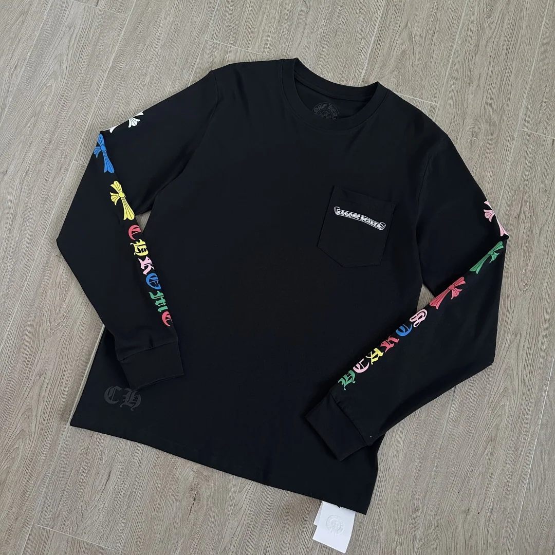 크롬하츠 무지개 팬텀 크로스 남성 흰색 긴팔 티셔츠 상세 이미지 1