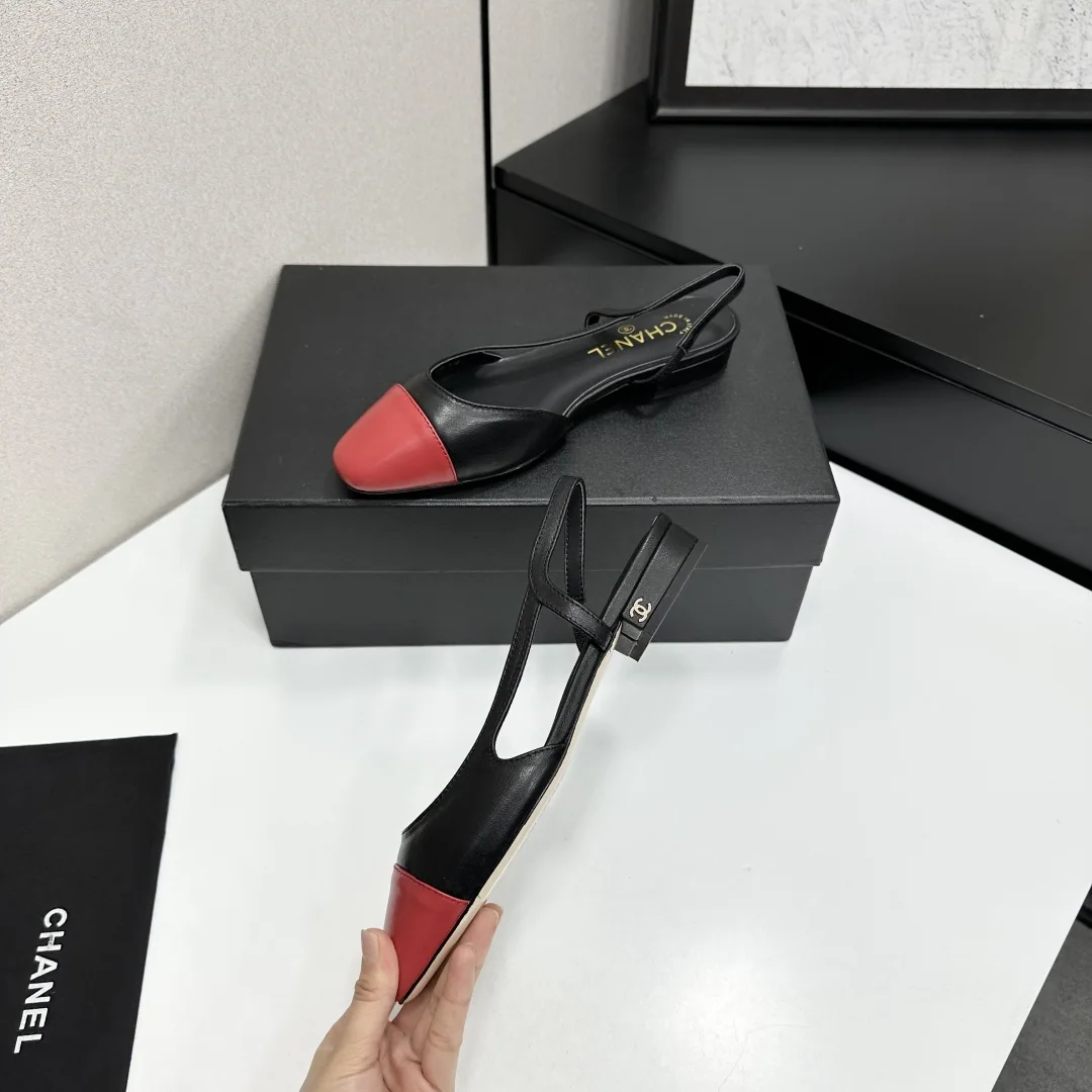 샤넬 클래식 오픈 토 플랫 슬링백 샌들 상세 이미지 3