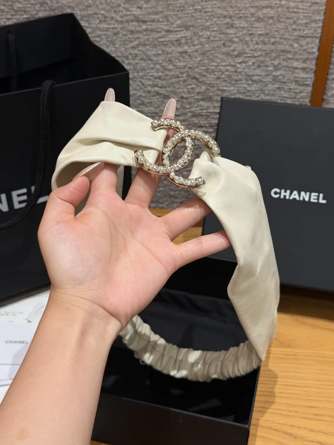샤넬 진주 더블 C 램스킨 벨트 상세 이미지 2