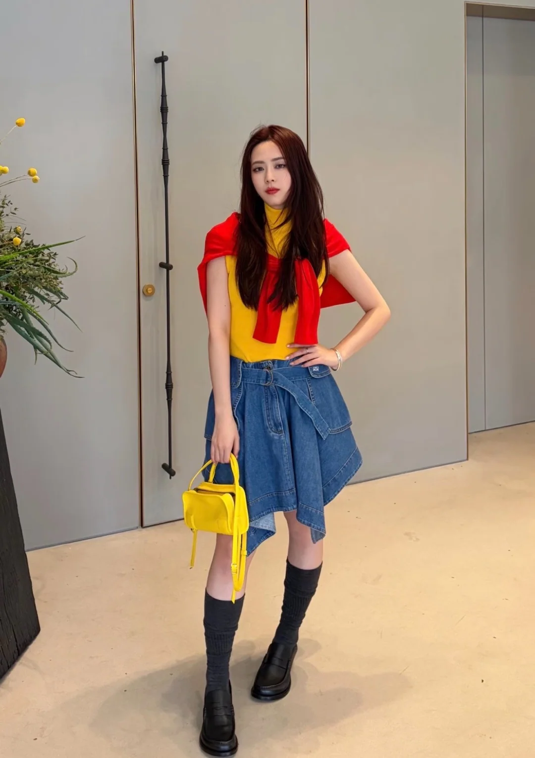 로에베 자수 포켓 데님 스커트 상세 이미지 3