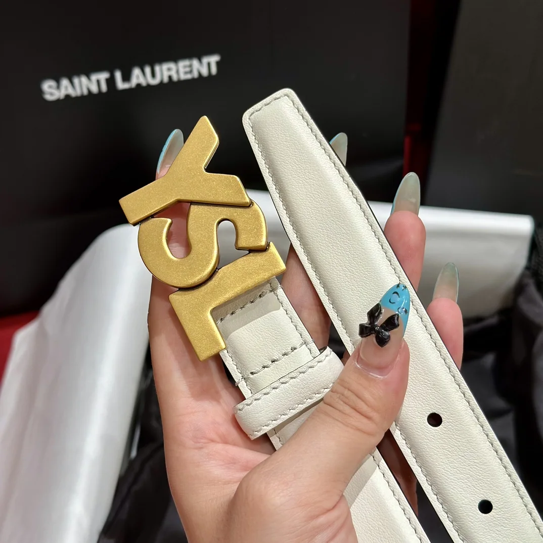 생로랑 YSL 금속 버클 양면 가죽 벨트 상세 이미지 3