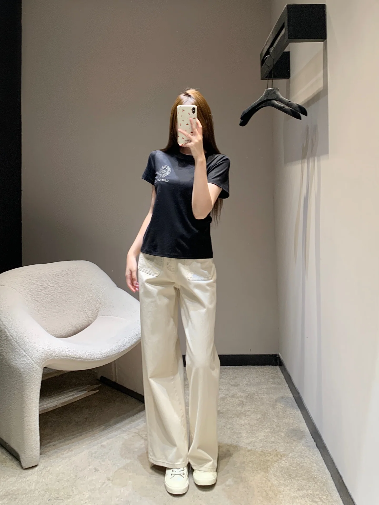 크롬하츠 크루넥 자수 반팔 티셔츠 여성용 26 SS 상세 이미지 6