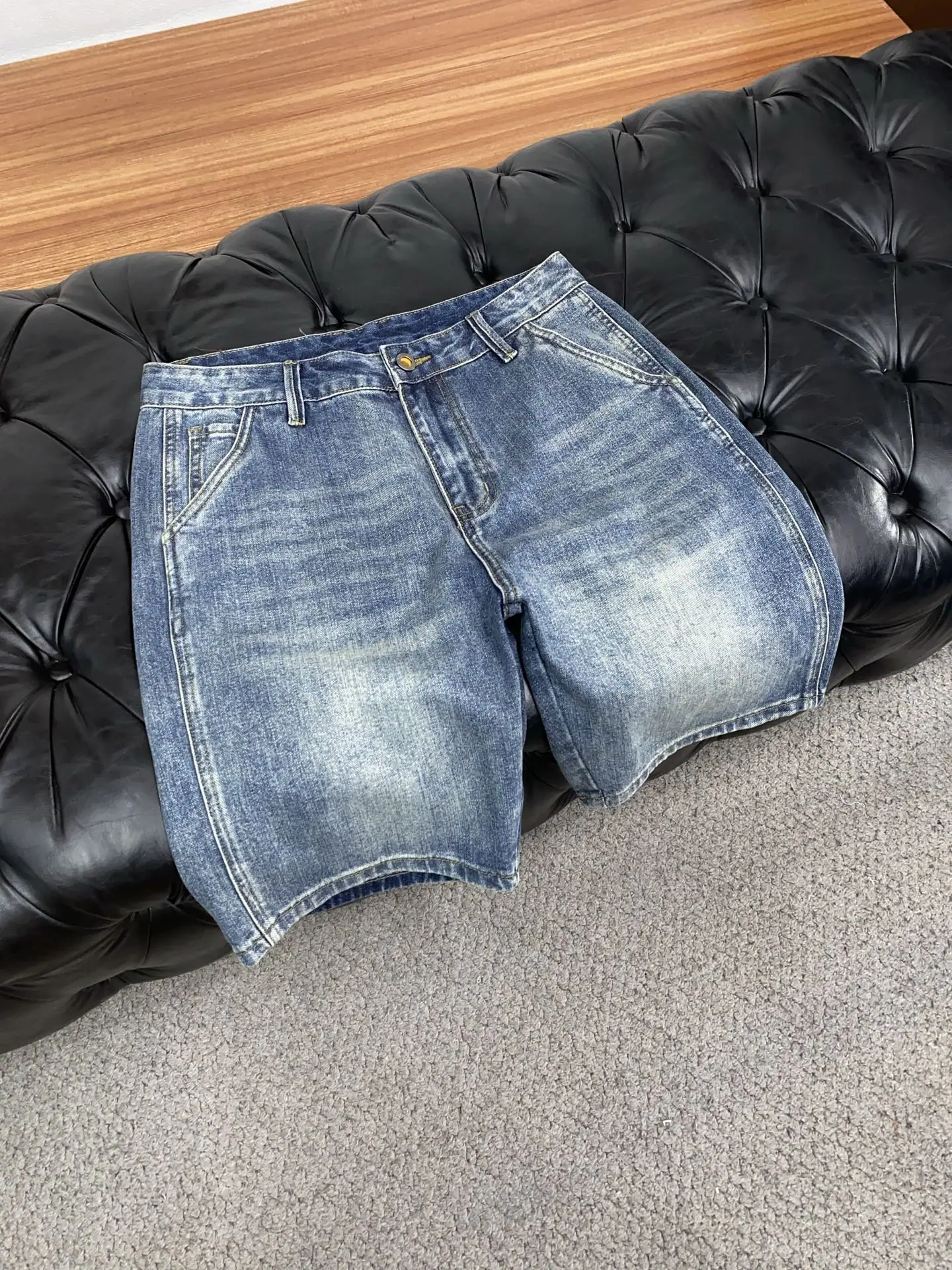 루이비통 데님 스트레이트 남성 반바지 상세 이미지 8