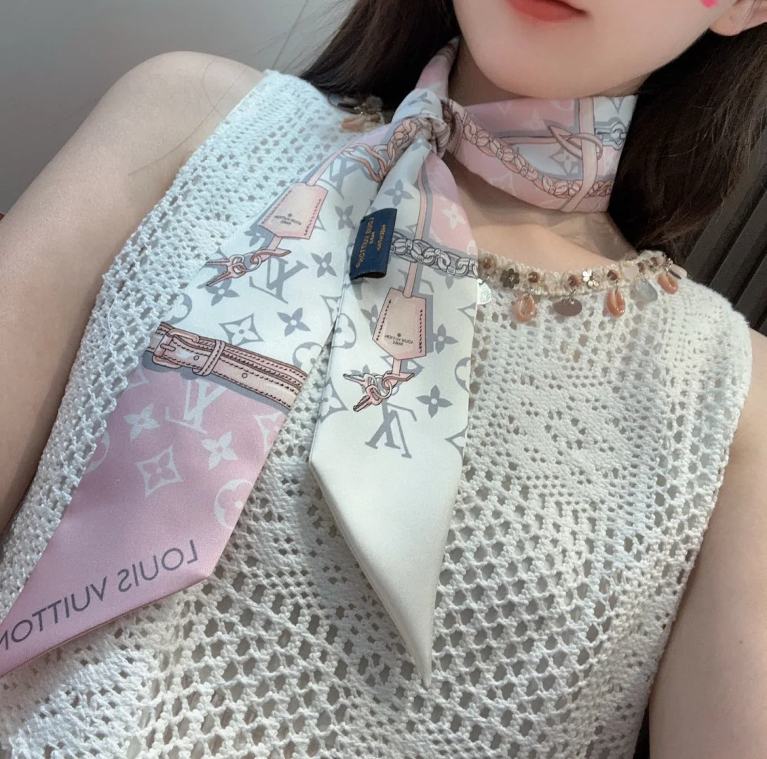 루이비통 모노그램 실크 리본 스카프 146420