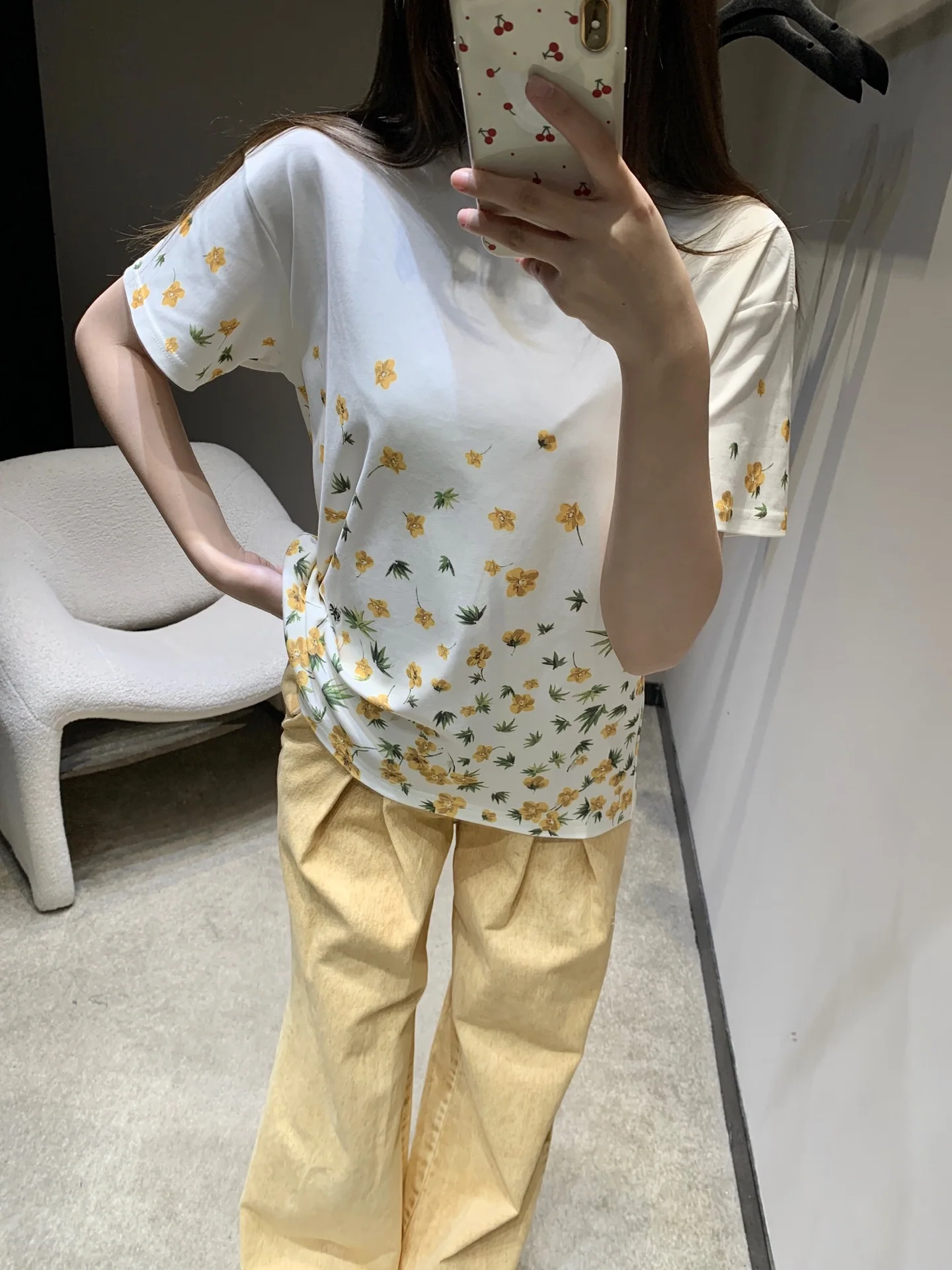 디올 꽃무늬 크루넥 반팔 티셔츠 26 SS 상세 이미지 8