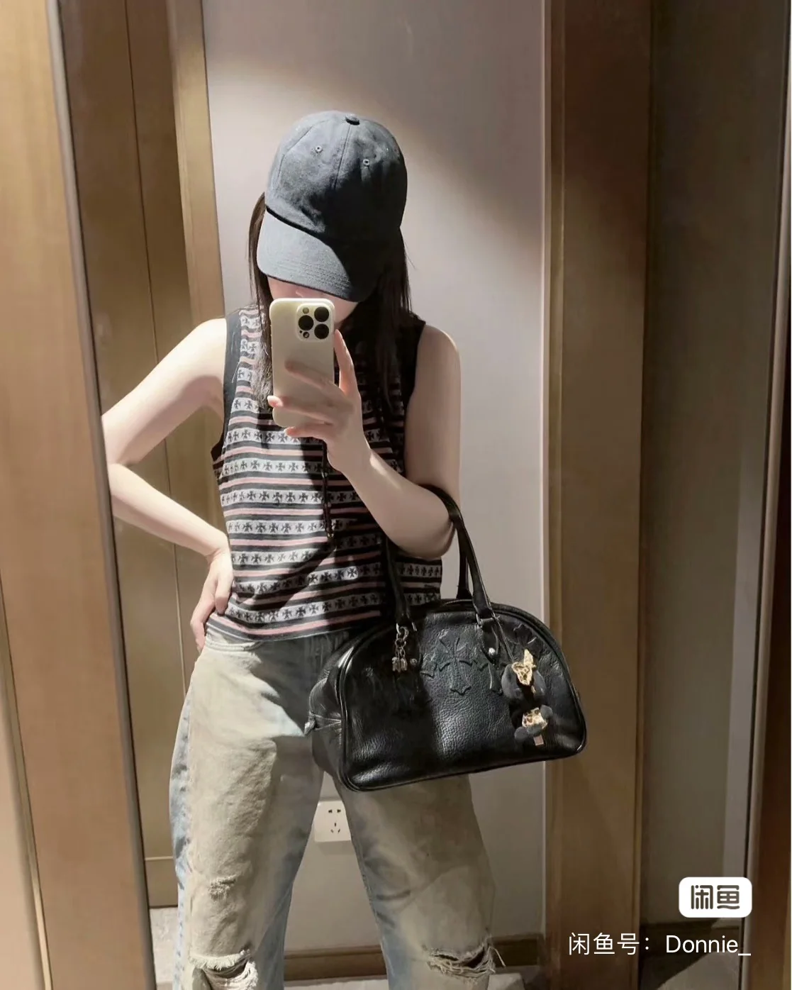 크롬하츠 짐 미디엄 블랙 볼링백 상세 이미지 11