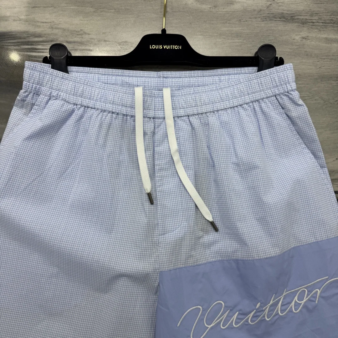 루이비통 체크 자수 레귤러핏 남성 반바지 상세 이미지 7