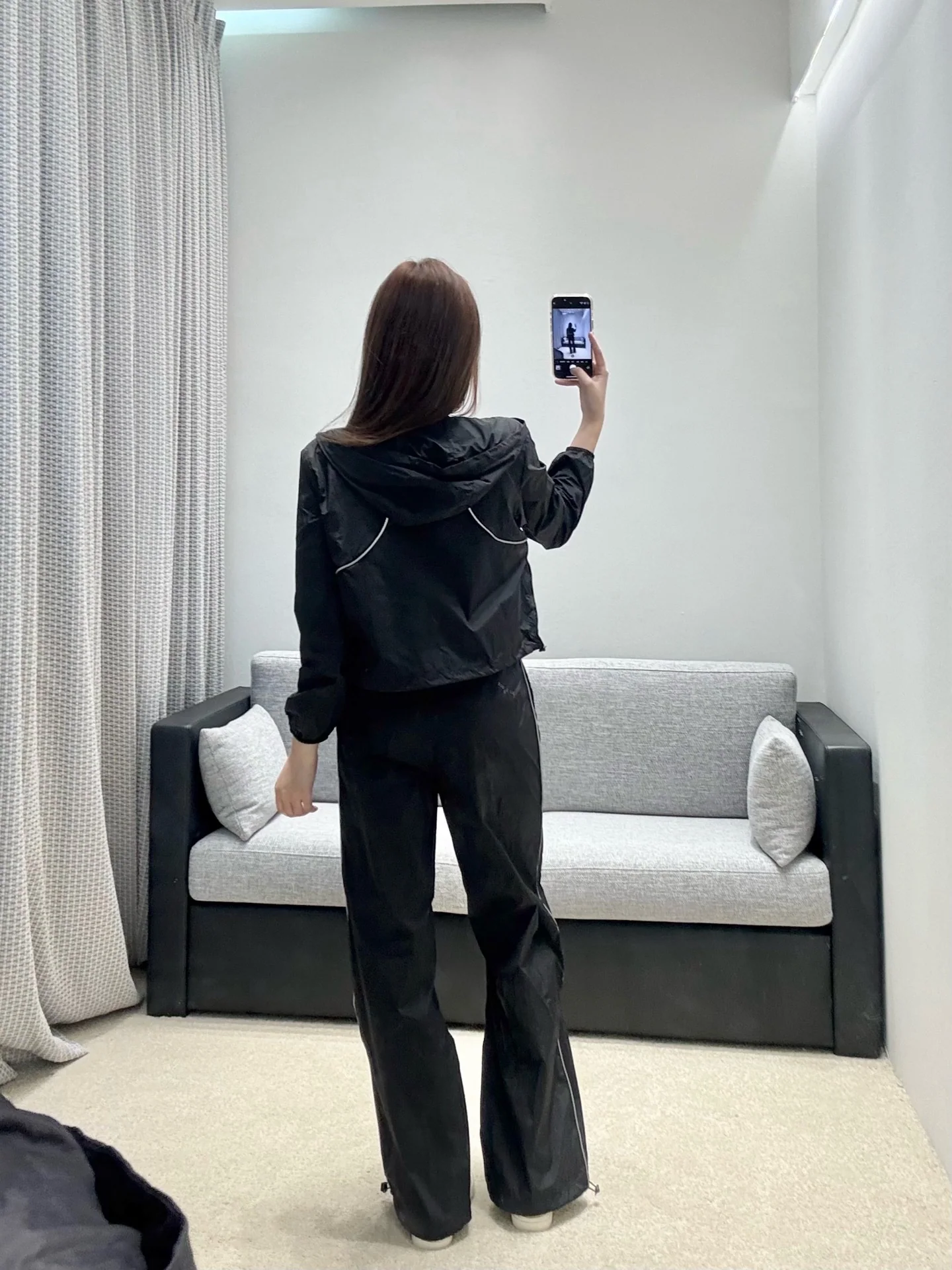 샤넬 크롭 후드 재킷 와이드 팬츠 세트 상세 이미지 7